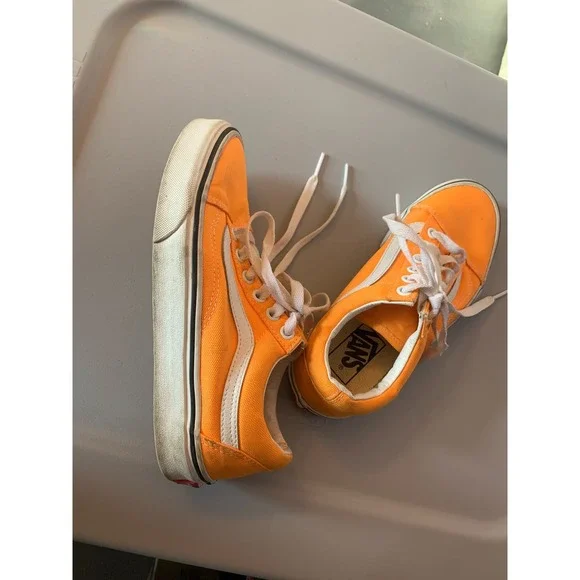Vans Sneakers Neon Orange and White GUC size 5.5 women 4.0 men - Picture 9 of 13